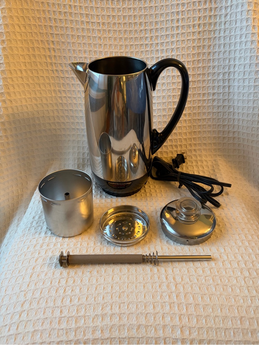 Farberware Superfast 12 Cup Stainless Steel Electric Percolator Coffee Pot #142 - Picture 8 of 11